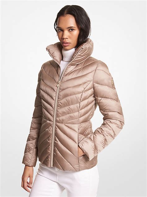 michael kors packable quilted down jacket|Michael Kors reversible puffer jacket.